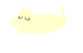 cream-colored hippo basking with its eyes closed, floating in the water, gently wagging its cute tail.